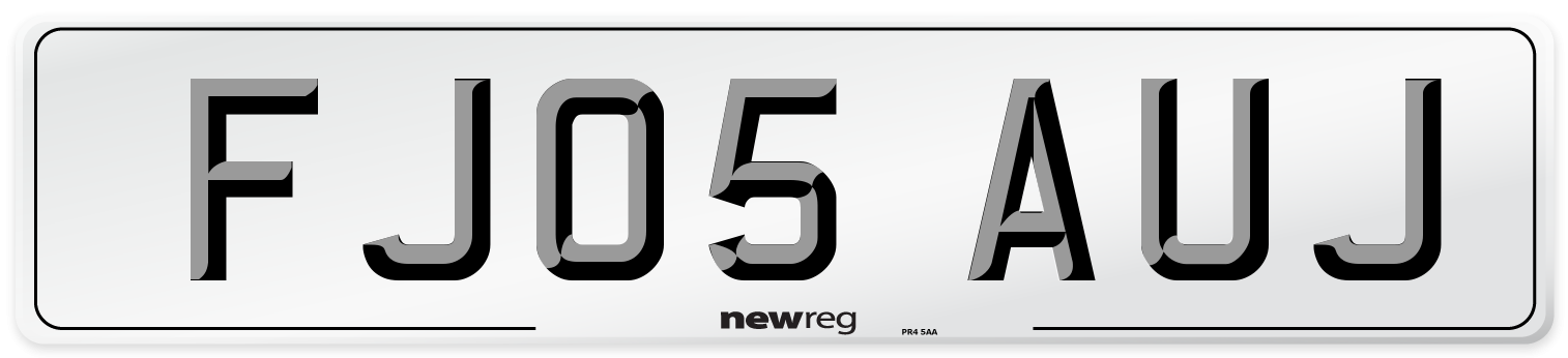 FJ05 AUJ Number Plate from New Reg